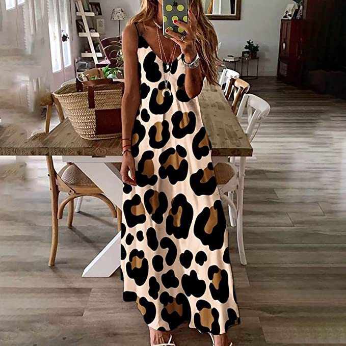 Robe maxi femmes avec motif léopard Chic und Stil