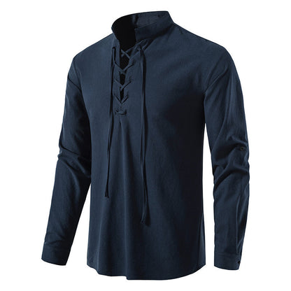 Chemise à manches longues pour hommes avec cordage décontracté Chic und Stil