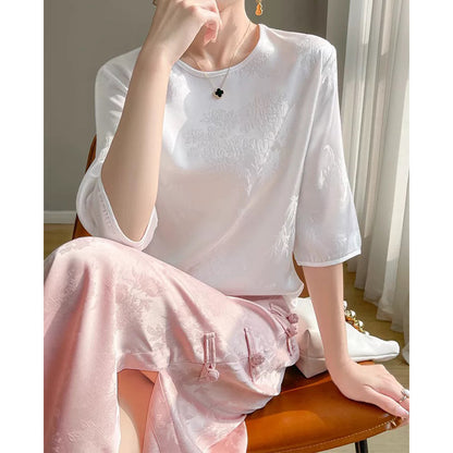 Blouse décontractée brodée pour femmes Chic und Stil