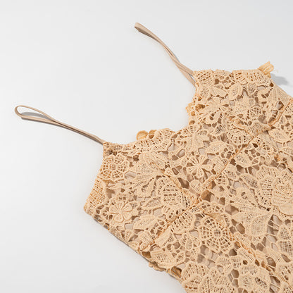 Robe d'été en dentelle pour femmes avec un design de bretelles délicat Chic und Stil