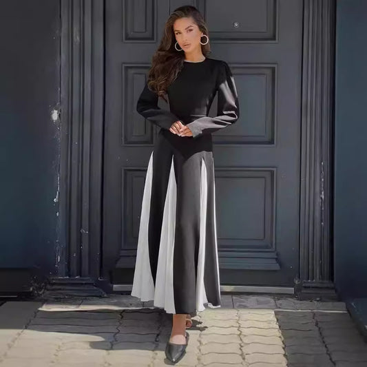 Robes longues élégantes pour femmes à manches bouffantes et à ourlet fluide Chic und Stil