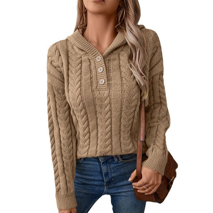 Pull à capuche en tricot pour femmes avec motif en torsades Chic und Stil
