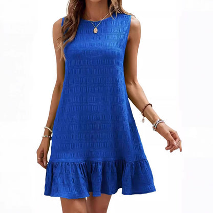 Robe d'été pour femmes avec finition volants et surface texturée Chic und Stil