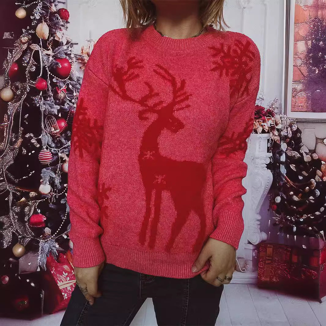 Pull femme de Noël avec motif de renne festif et coupe agréable Chic und Stil