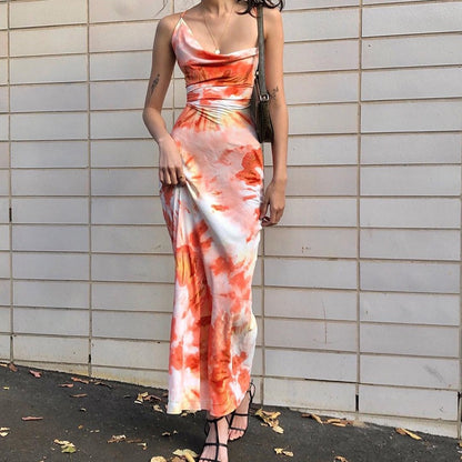 Robe maxi femme avec bretelles spaghetti réglables Chic und Stil