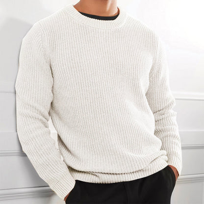 Pull en tricot pour hommes avec surface texturée et col ras du cou Chic und Stil