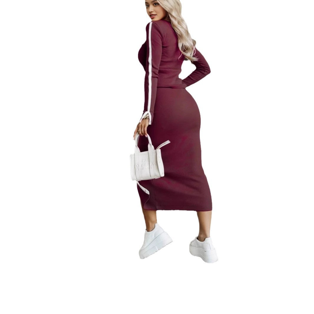 Dames Ensemble sportif 2 pièces avec manches longues et fente Chic und Stil