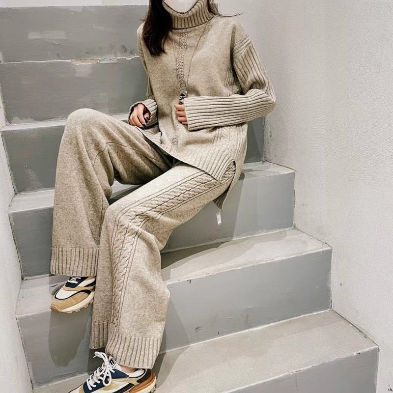 Pull en tricot pour femmes avec col haut et design texturé Chic und Stil
