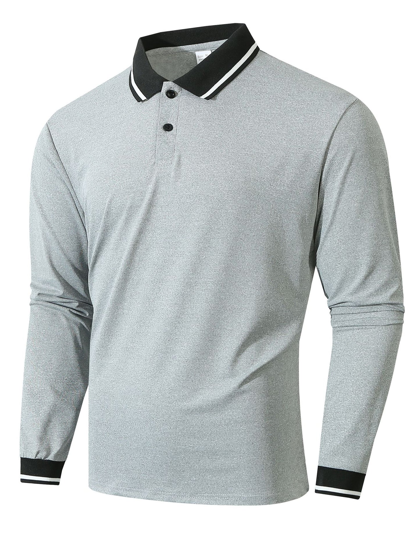 Men's long sleeve polo shirt with sporty ribbed structure Chic and Style