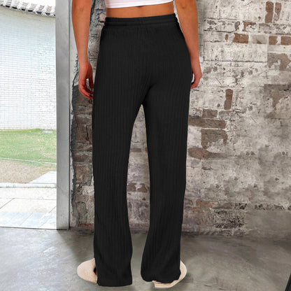 Soft ribbed pants for women with elastic waistband and practical pockets Chic and Style