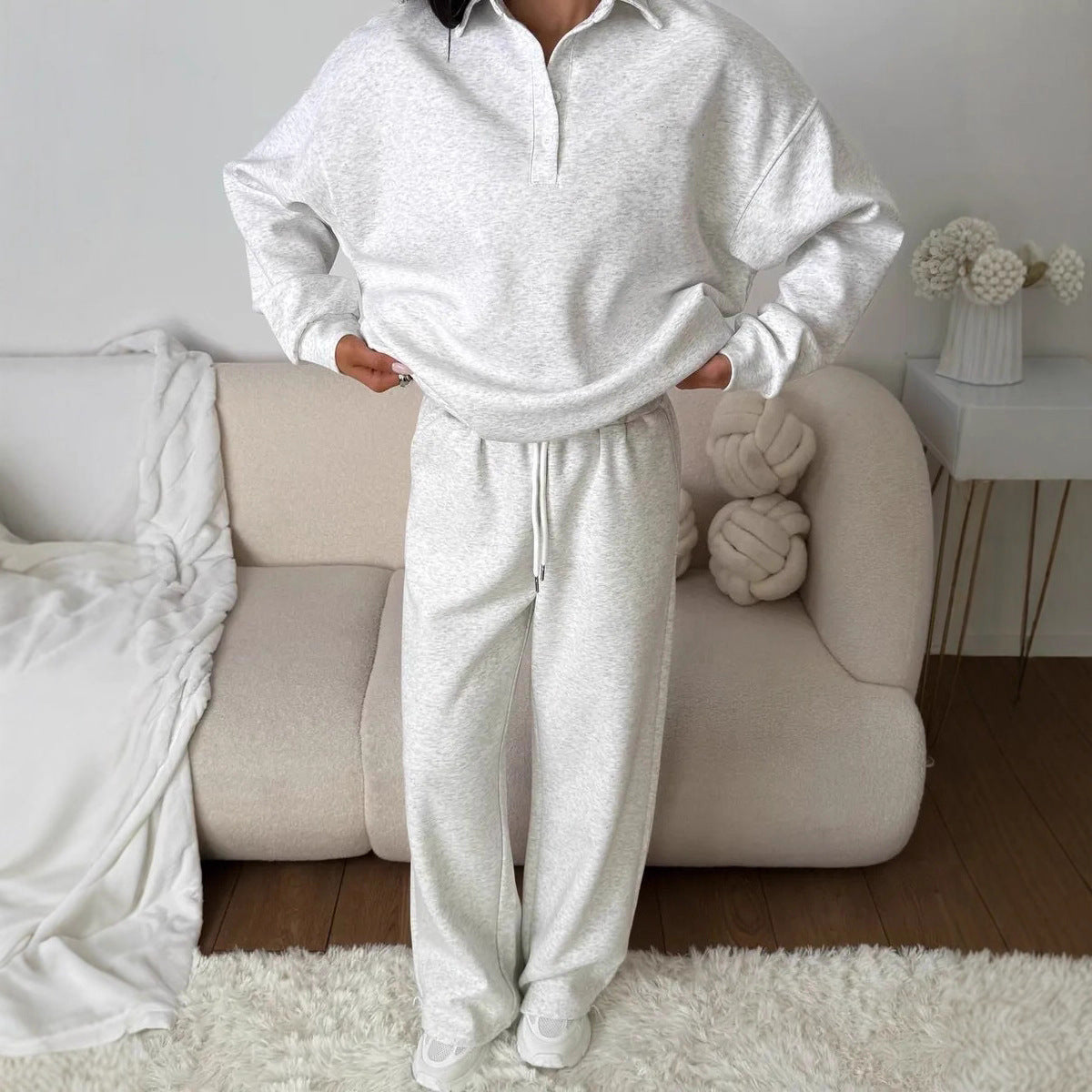 Dames Pull sportif avec pantalons larges Chic und Stil