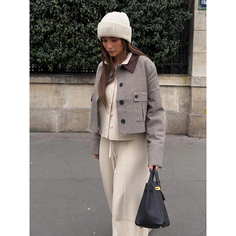 Dames élégante veste à carreaux Chic und Stil