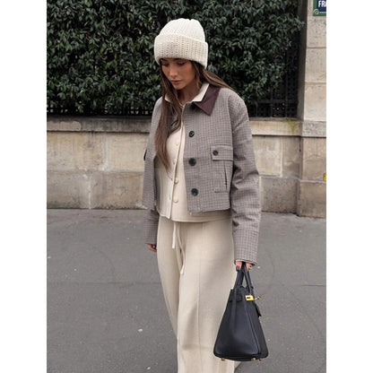Dames élégante veste à carreaux Chic und Stil