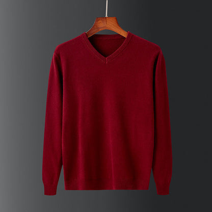 Pull homme élégant en laine fine à col en V Chic und Stil