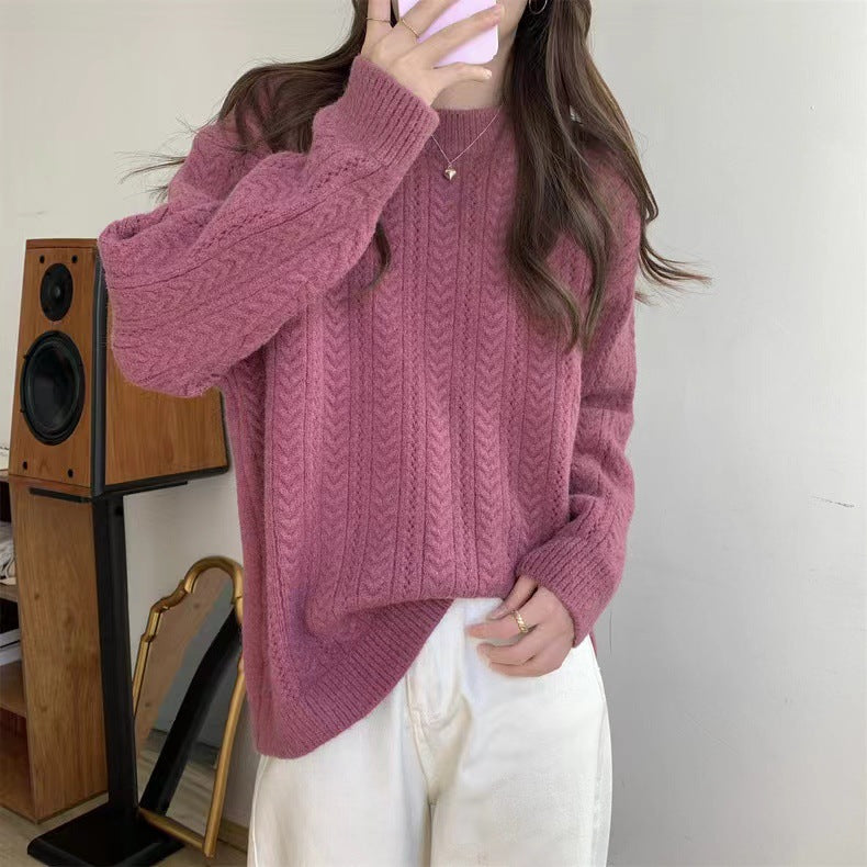Pull en tricot confortable pour femmes avec un motif de tresse fin Chic und Stil