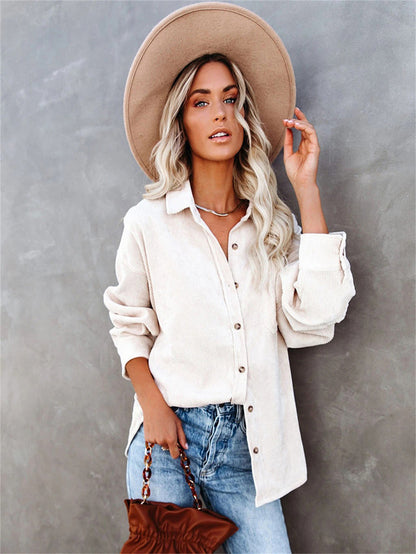 Chemise-blouse casual en velours pour femmes Chic und Stil
