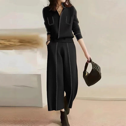 Elegant wide pants for women with decorative seams Chic und Stil
