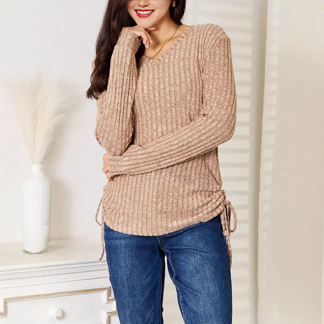 Chemisier long décontracté et stylé pour femmes avec fronces Chic und Stil