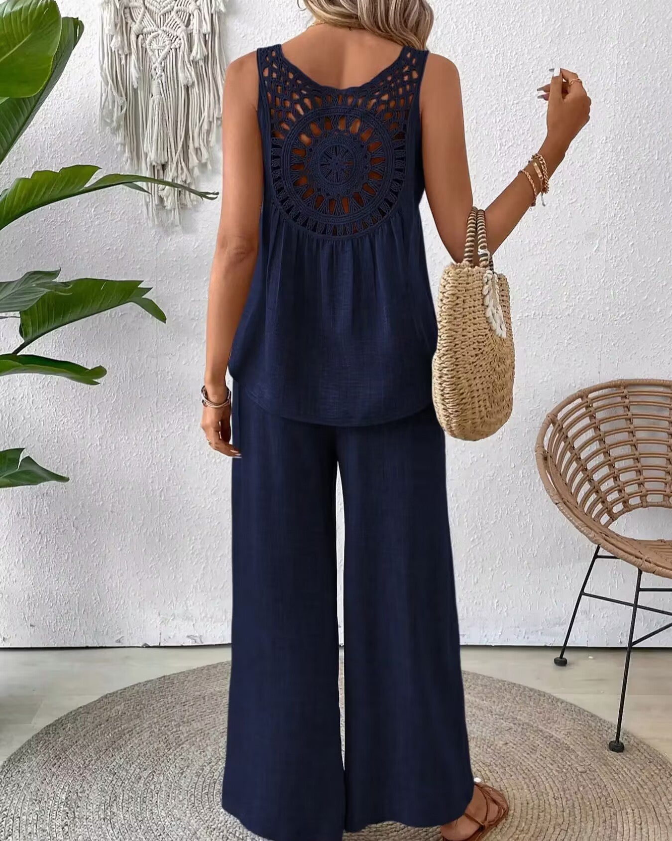 Ladies Relaxed Fit Wide Leg Pants Chic Combination Style