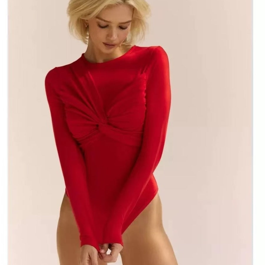 Ladies Long Sleeve Ruffled Body Chic and Style