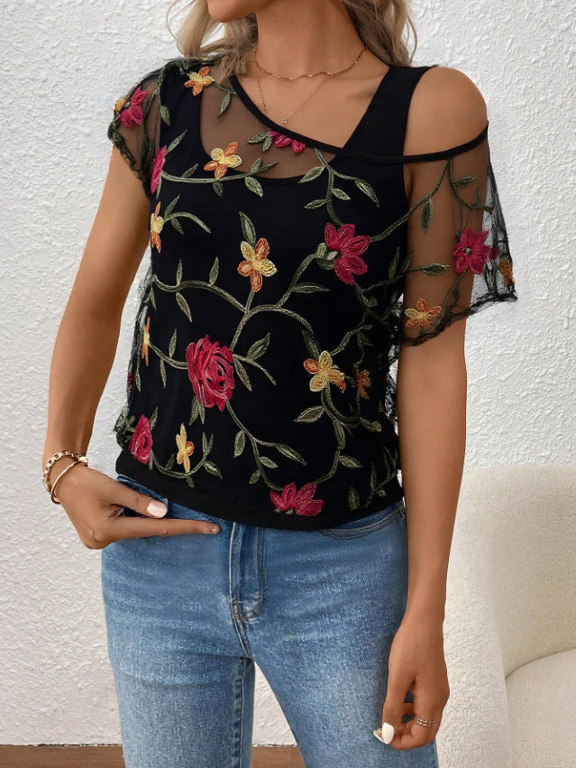 Chemisier femme avec des appliques florales Chic und Stil