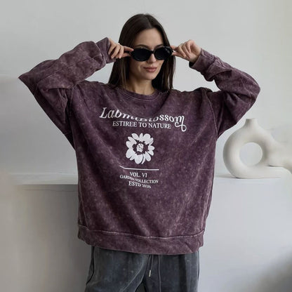 Dames décontracté et stylé pull oversize avec impression florale Chic und Stil