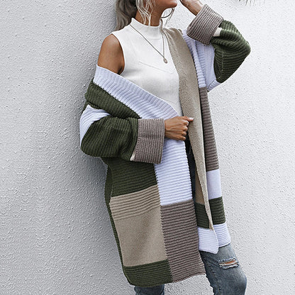 Dames cardigan à manches longues avec design en blocs tendance et coupe décontractée Chic und Stil