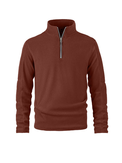Fleece pullover for men with a high collar and practical zip details Chic and Style