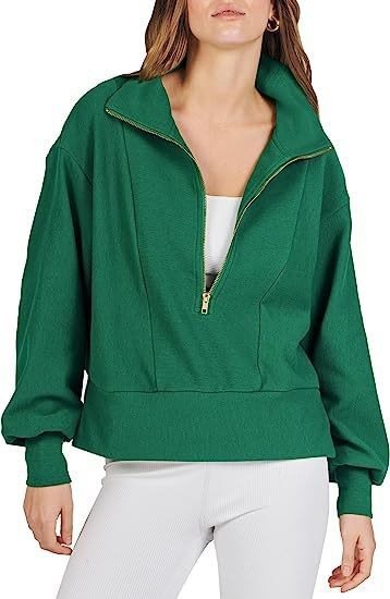 Pull sportif pour femmes avec col montant et demi-zip Chic und Stil