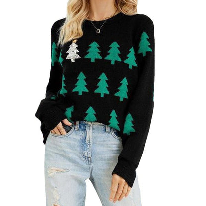 Pull en tricot festif pour femmes avec motif d'arbre de Noël Chic und Stil