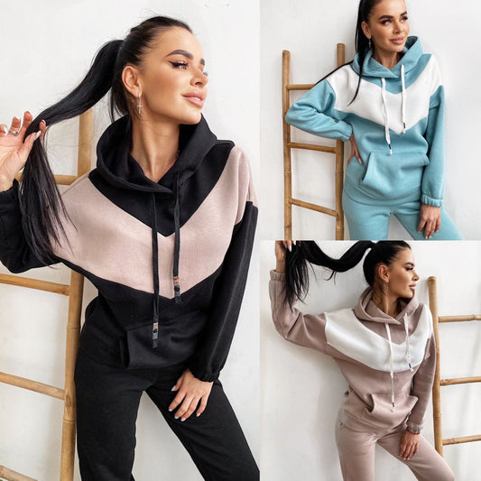 Chic and Style women's sports hoodie set and tight jogger pants