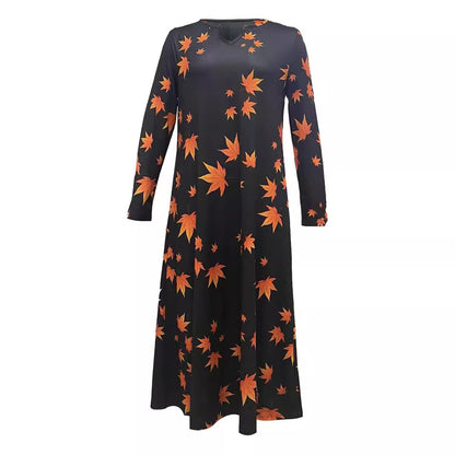 Robe maxi femme avec décolleté en V et imprimé floral Chic und Stil