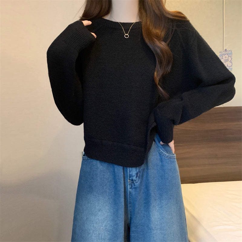 Pull en tricot décontracté pour femmes avec épaules tombantes et fine texture Chic und Stil
