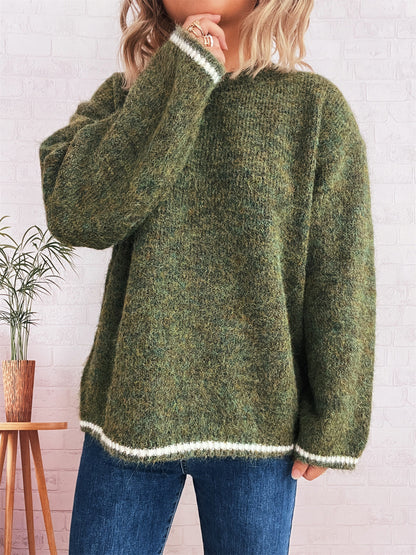 Pull ample décontracté pour femmes avec un design de couleurs bloquées Chic und Stil