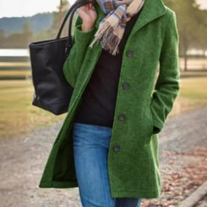 Dames élégant manteau en laine avec poches pratiques et revers classique Chic und Stil