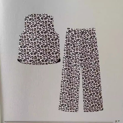Women Large Leopard Print Chic Pants