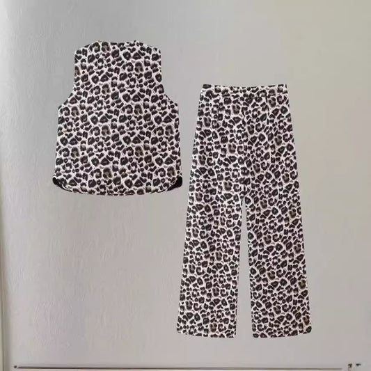 Women Large Leopard Print Chic Pants