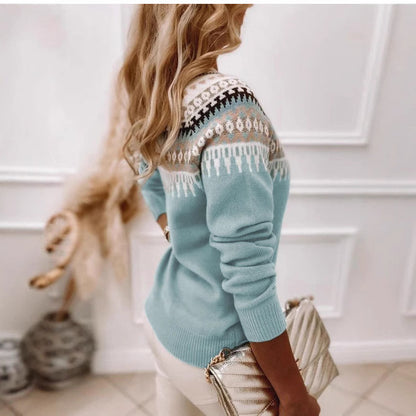 Pull en tricot pour femmes avec motif nordique Chic und Stil