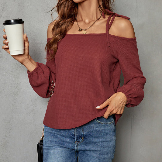 Chemisier à manches longues pour femme avec des détails de lien élégants Chic und Stil