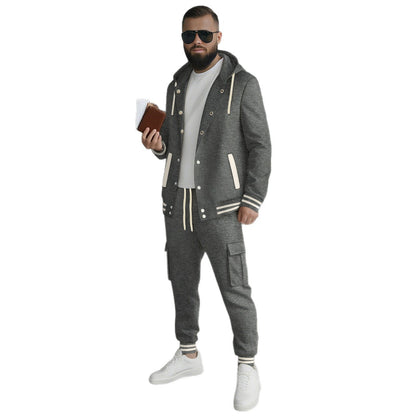 Sports leisure set for men with functional pockets and hood Chic and Style