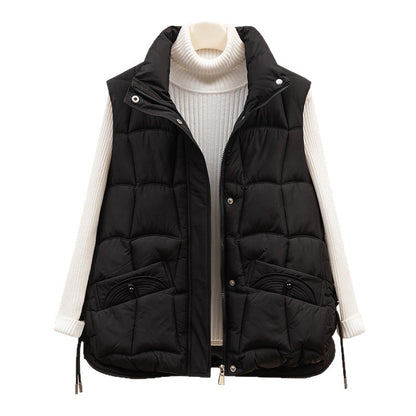 Dames gilet matelassé avec poches pratiques et col haut Chic und Stil