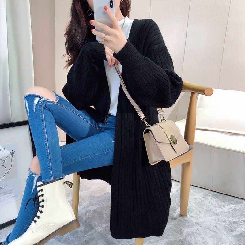 Cardigan à rayures en grosse maille pour femmes avec coupe ouverte et manches longues Chic und Stil