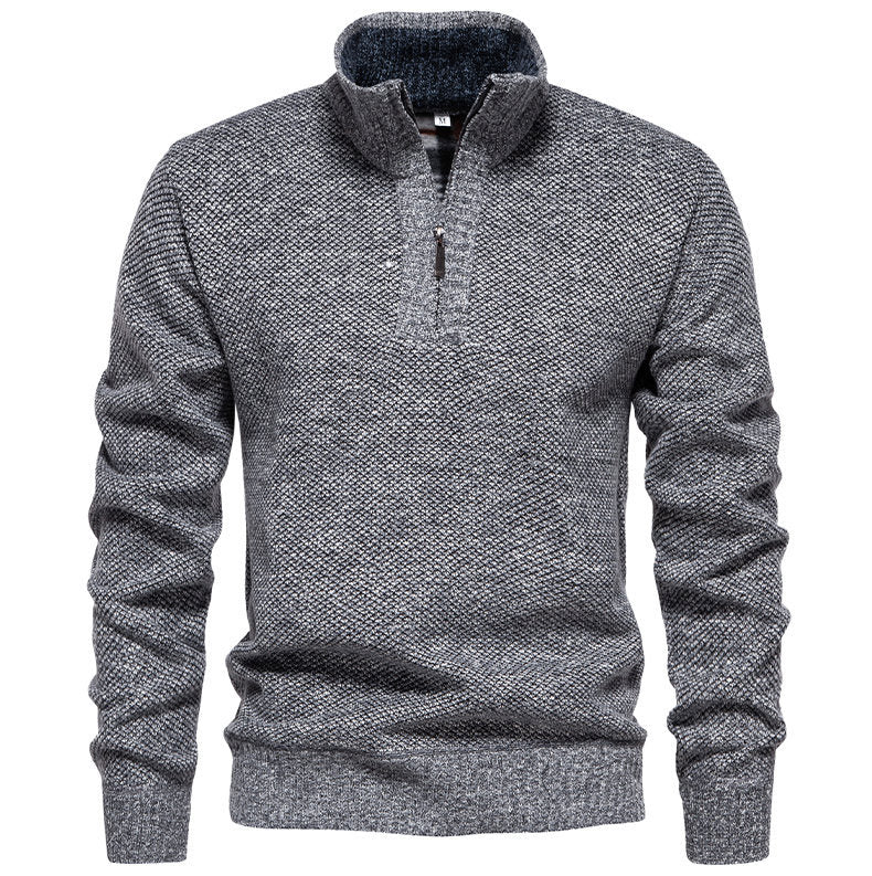 Pull-over zippé pour hommes avec design structuré Chic und Stil