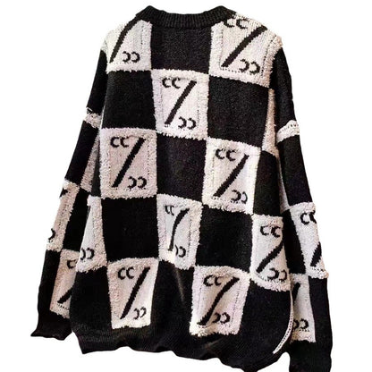 Femmes Grand Pull Oversized avec Design Graphique Chic und Stil