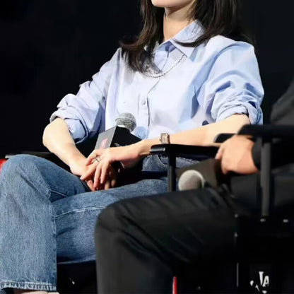 Chemise en coton oversized à coupe décontractée pour femmes Chic und Stil