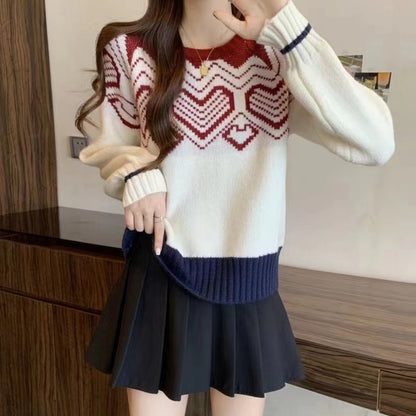 Pull en tricot confortable pour femmes avec motif graphique Chic und Stil