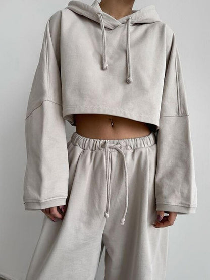 Dames cropped Hoodie avec manches larges Chic und Stil
