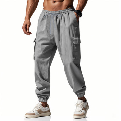 Pantalon cargo confortable pour hommes avec une taille élastique et des poches latérales pratiques Chic und Stil