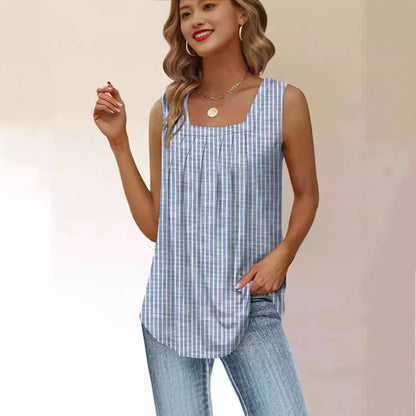 Dames débardeur plissé rayé Chic und Stil