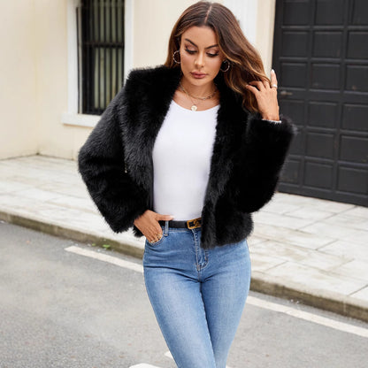 Dames Élégante et tendance Veste en fausse fourrure Chic und Stil
